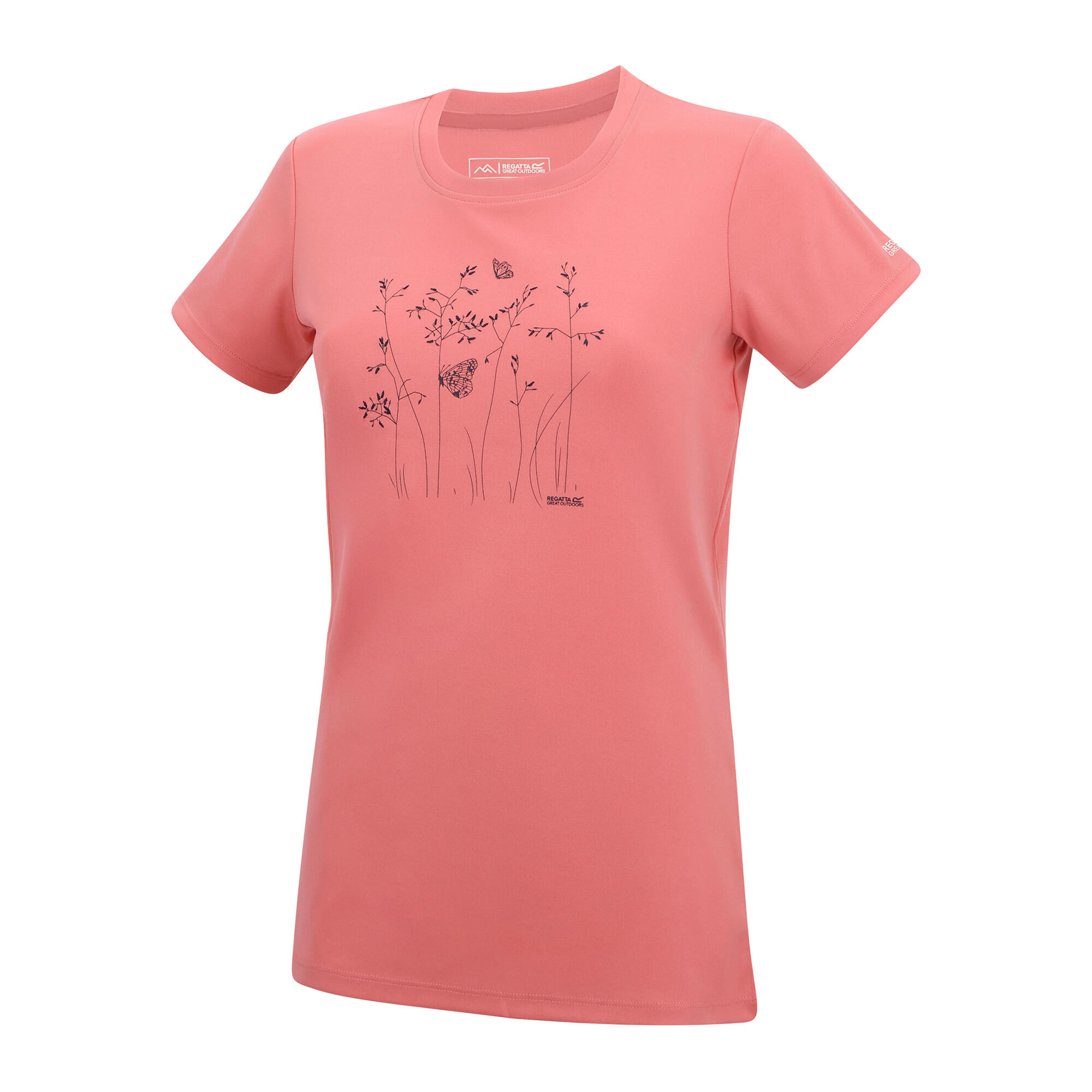 Dames Fingal Wild Gras TShirt (Perzik Roze) 4/6