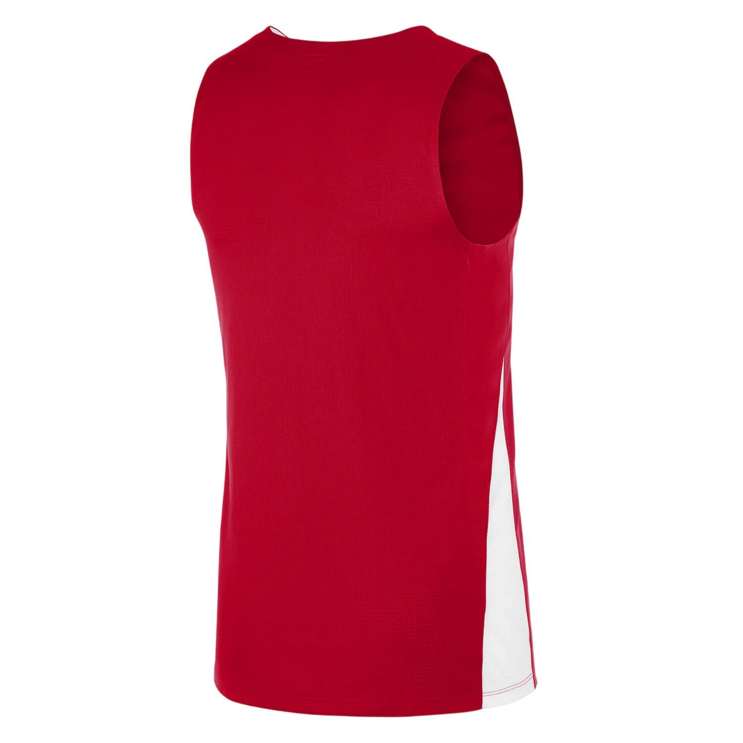 Maillot Sans Manches Motif/style Panneau Contrasté Femme (Rouge Vif / Blanc) 2/3
