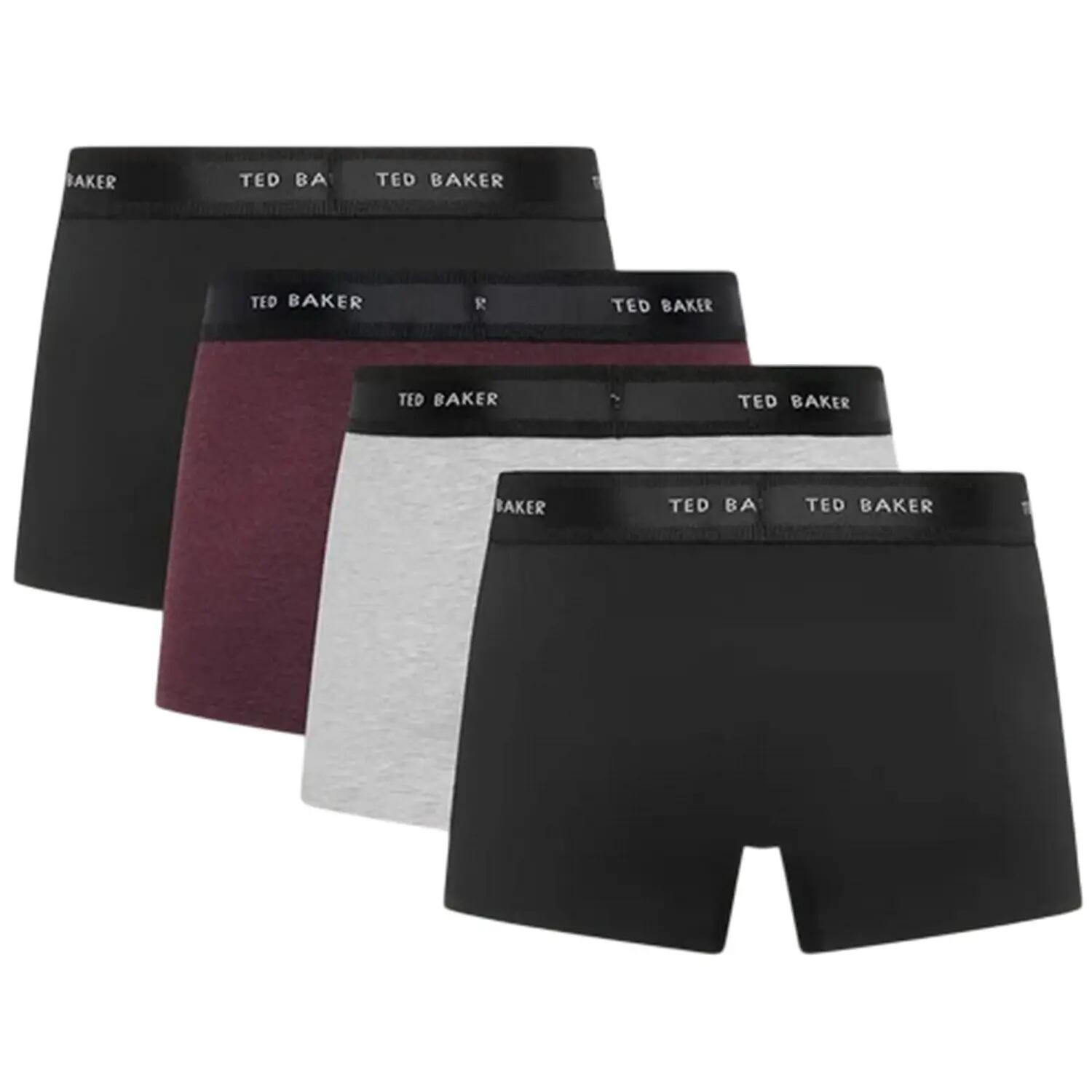 Mens Plain Boxer Shorts (Pack of 4) (Black/Multicoloured) 2/3