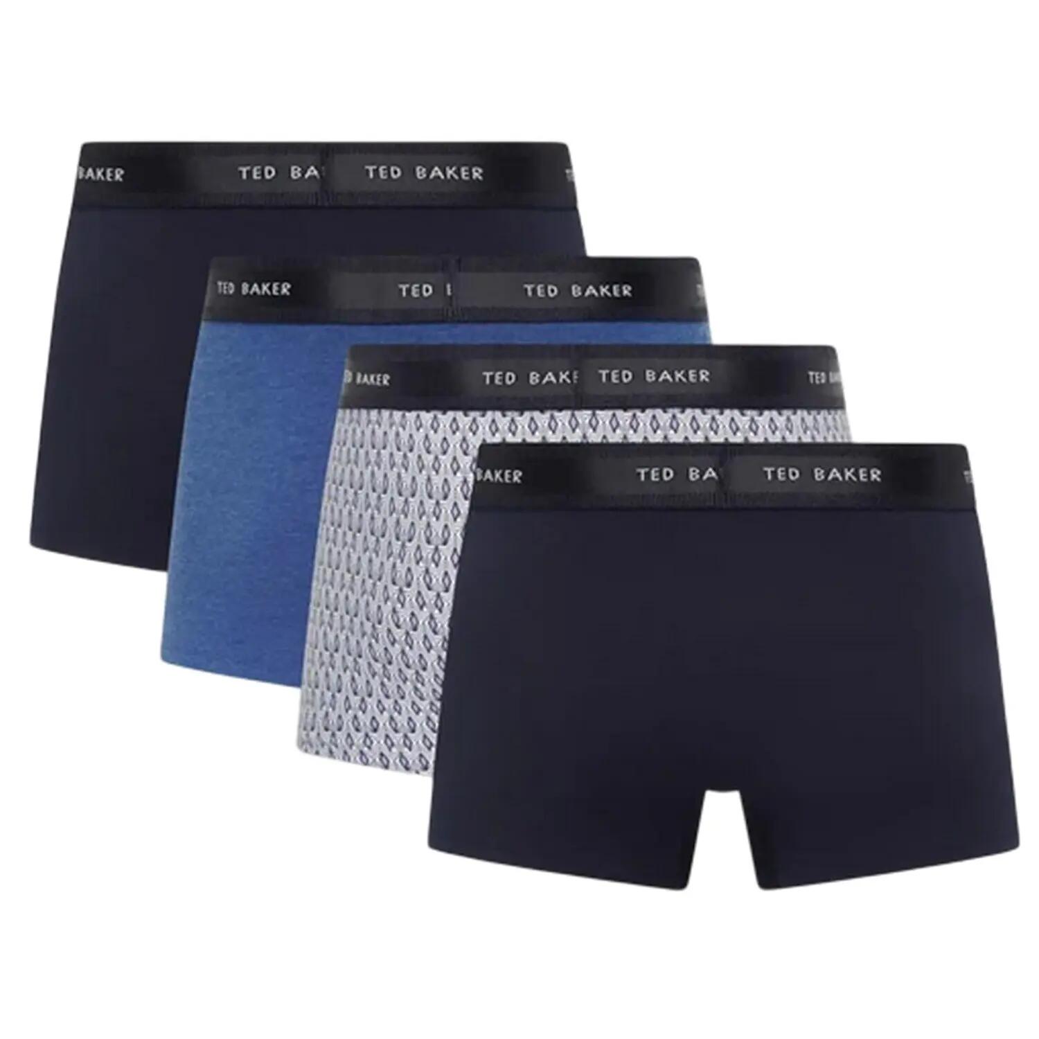 Lot De 4 Boxers Motif/style Uni Homme (Bleu Marine / Multicolore) 2/3