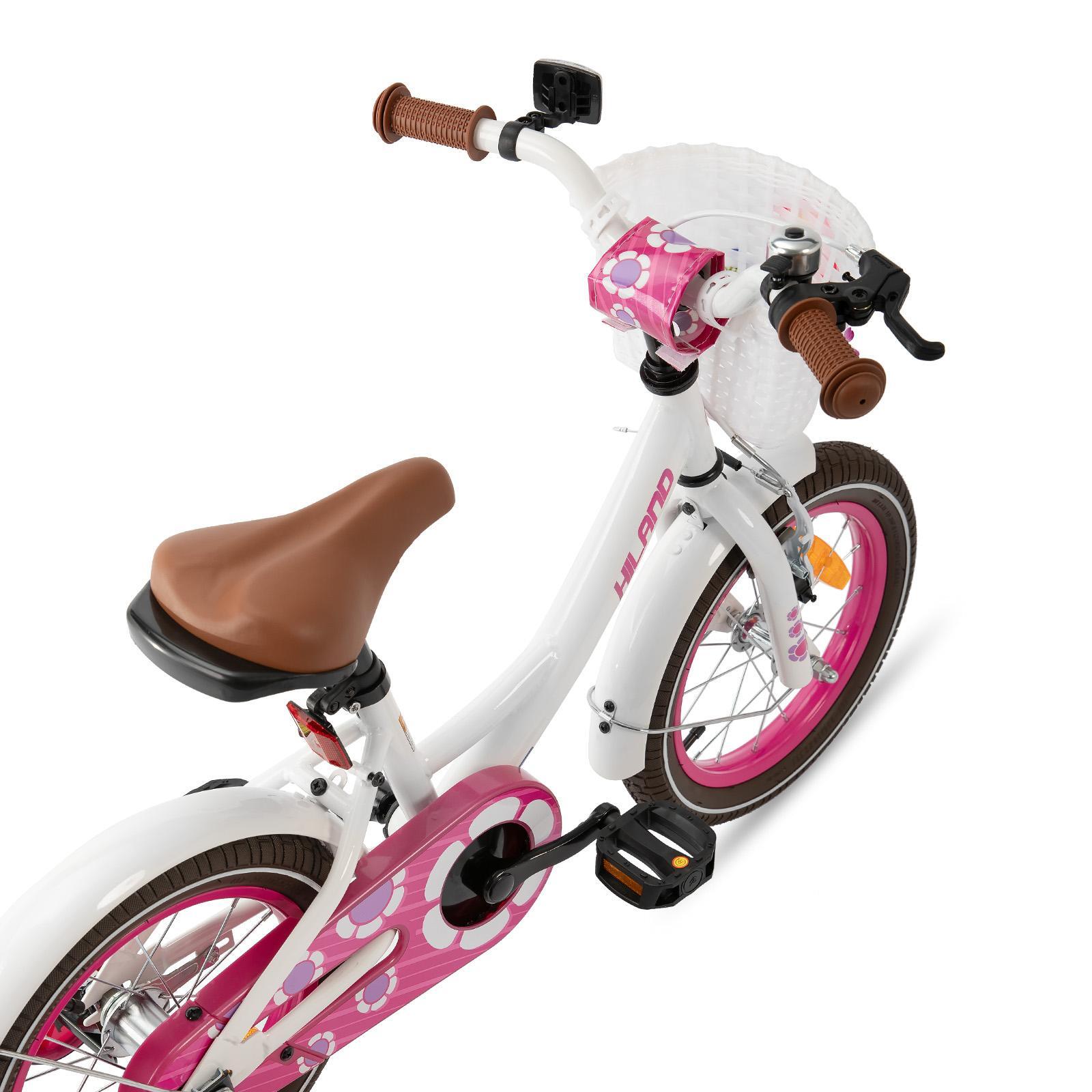 Fille vélo vélo enfant 12/14/16", roulettes, double frein, panier avant 2/6