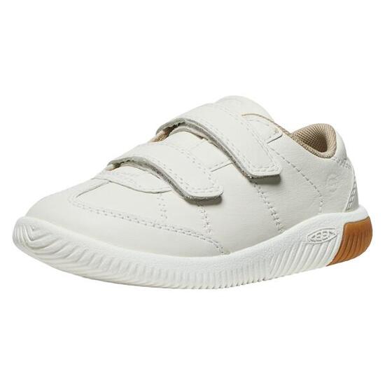 Baskets Keen NX Knit T-Toe DS pour enfants en cuir blanc à scratch