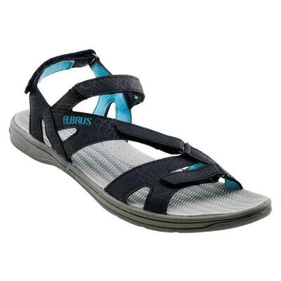 Dames laren sandalen (zwart/blauw)