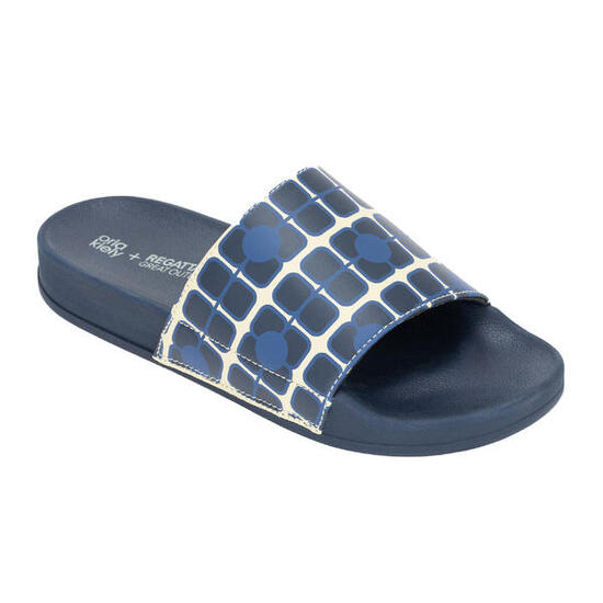 Claquettes Motif/style Coquelicot Géant ORLA KIELY Femme (Bleu Marine Imprimé)