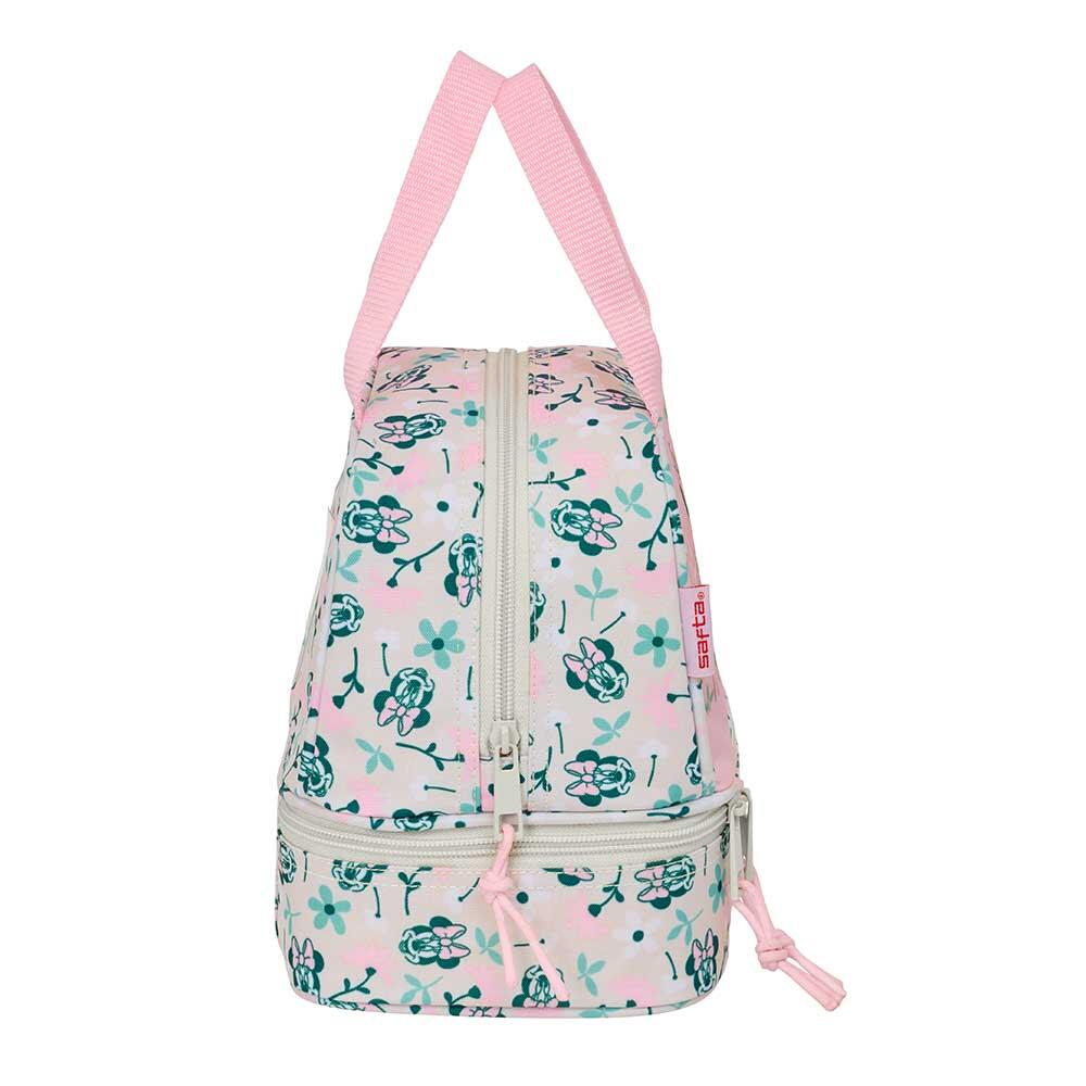 Portameriendas Infantil Minnie Mouse con Doble Compartimento y Asas Rosa Menta 3/3
