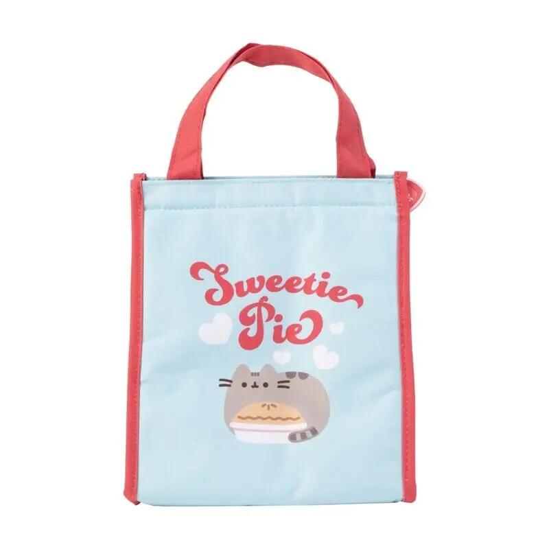 Lancheira infantil Pusheen com forro térmico, azul e rosa. 3/4