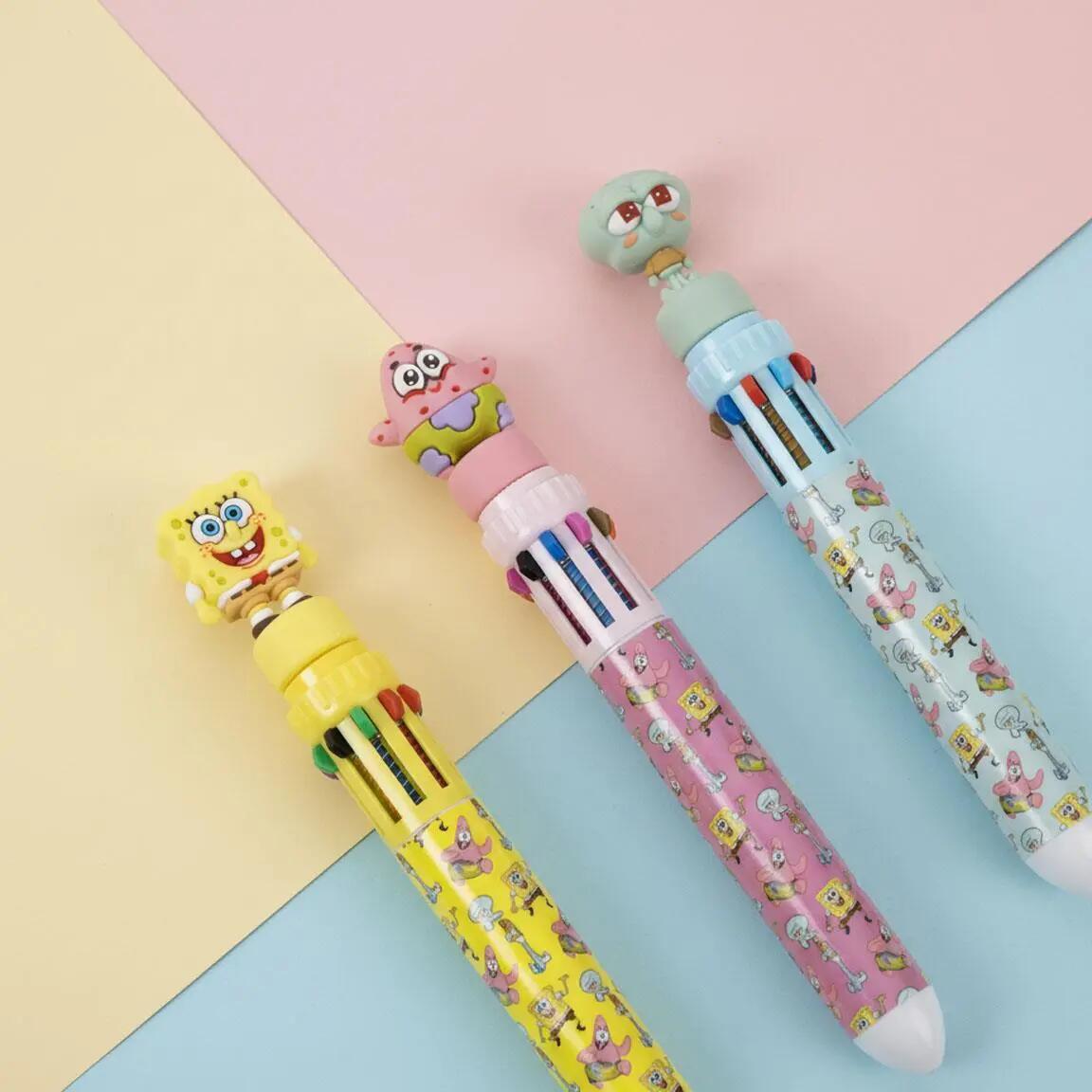 SpongeBob Schwammkopf Mehrfarbenstift für Kinder, 10 Farben mit 3D-Figur 5/7