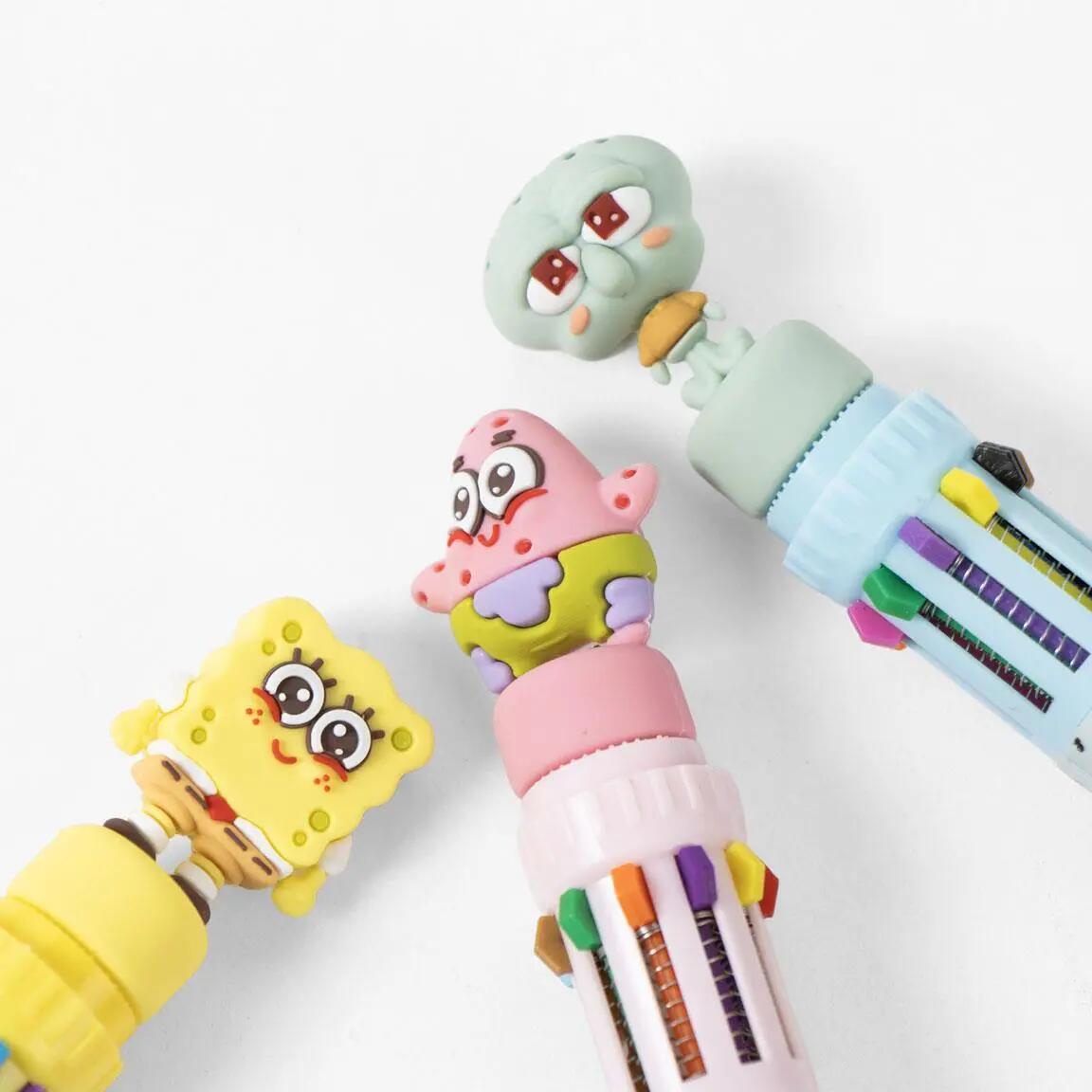 SpongeBob Schwammkopf Mehrfarbenstift für Kinder, 10 Farben mit 3D-Figur 3/7