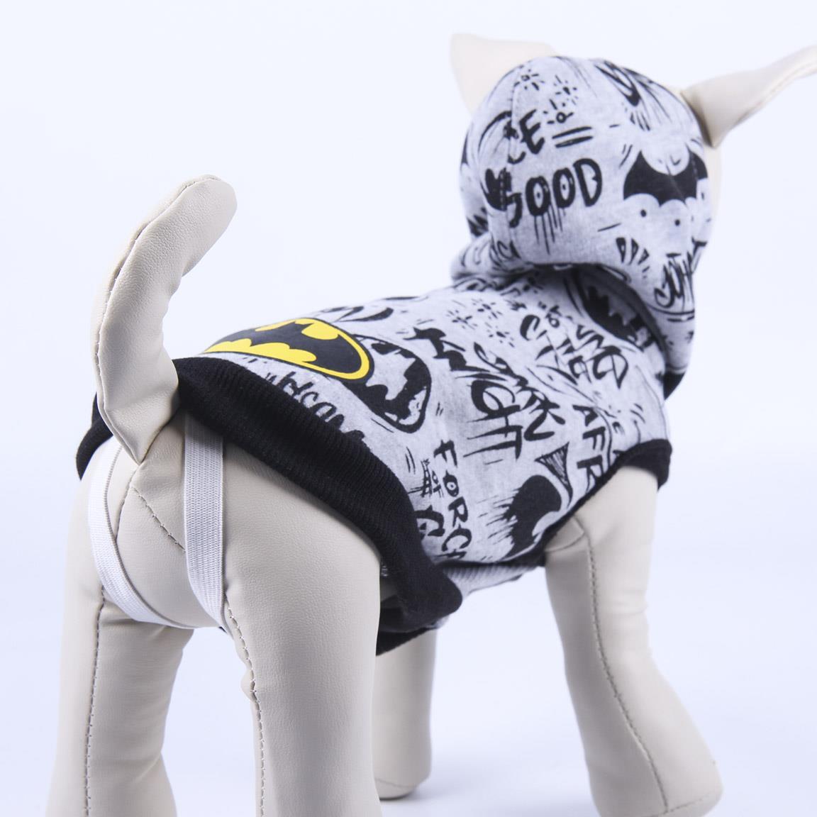 Sweat à capuche Batman pour chien, en coton doux, gris et noir 6/6
