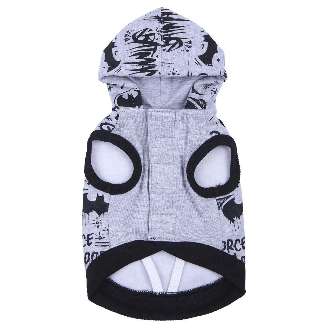 Sweat à capuche Batman pour chien, en coton doux, gris et noir 3/6