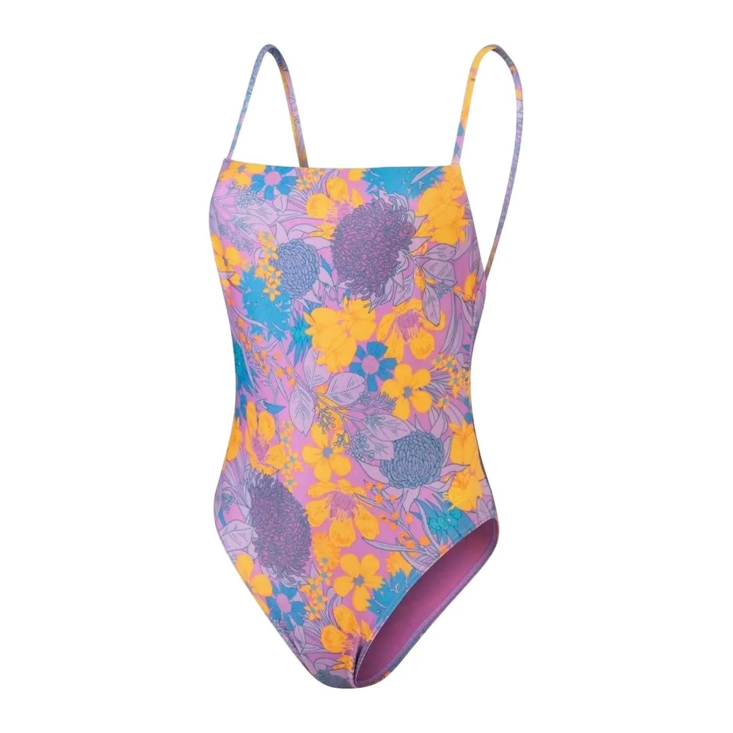 Badeanzug für Damen Violett/Gelb 2/4
