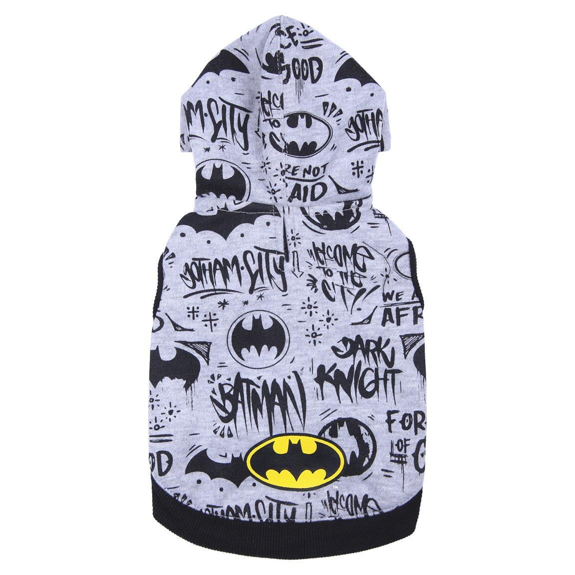 Sweat à capuche Batman pour chien, en coton doux, gris et noir 2/6