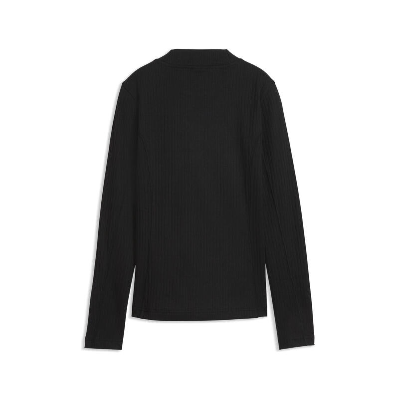 Tricou cu mânecă lungă HER Slim Ribbed pentru femei PUMA