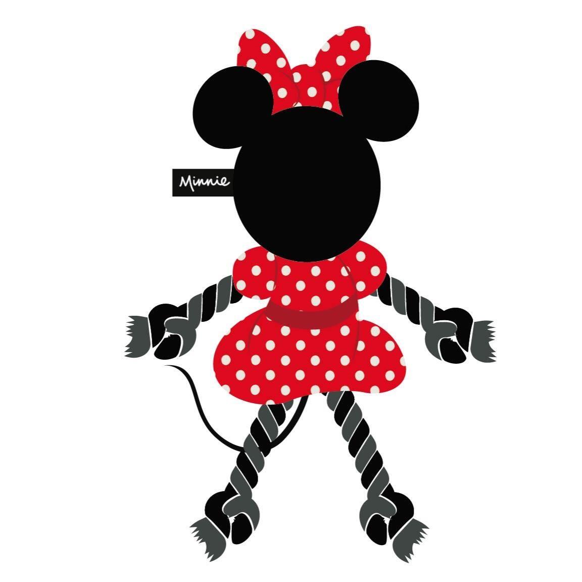 Corde à mâcher pour chien Minnie Mouse, jouet à mâcher en corde rouge et noire 3/7