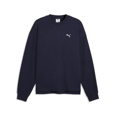 Essentials elevated relaxed material sweatshirt met ronde hals voor heren puma