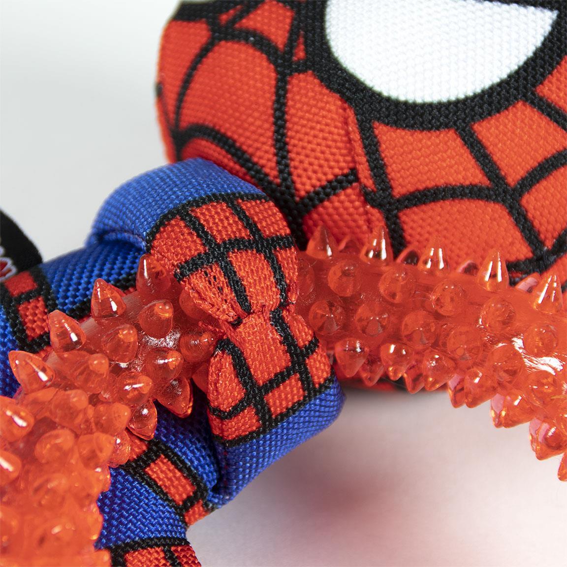 Jouet à mâcher Spiderman pour chien avec anneau texturé et jouet en tissu 5/7