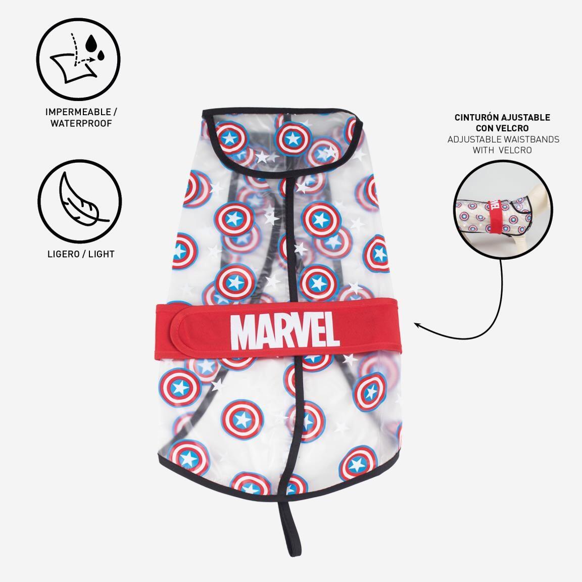 Imperméable pour chien Captain America Avengers, ajustable, rouge et gris 7/7