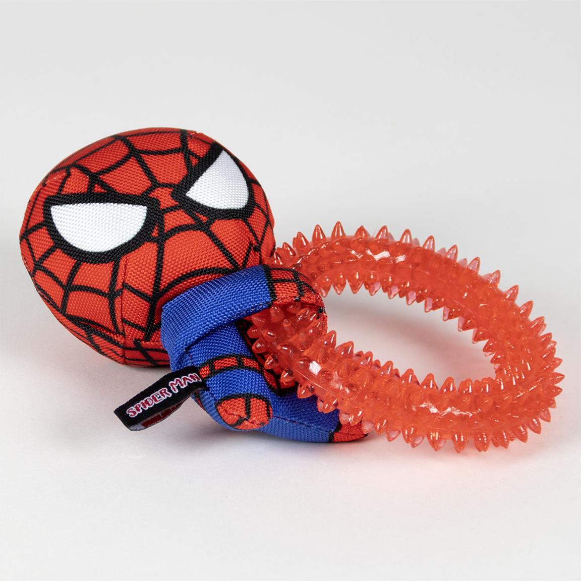 Jouet à mâcher Spiderman pour chien avec anneau texturé et jouet en tissu 4/7