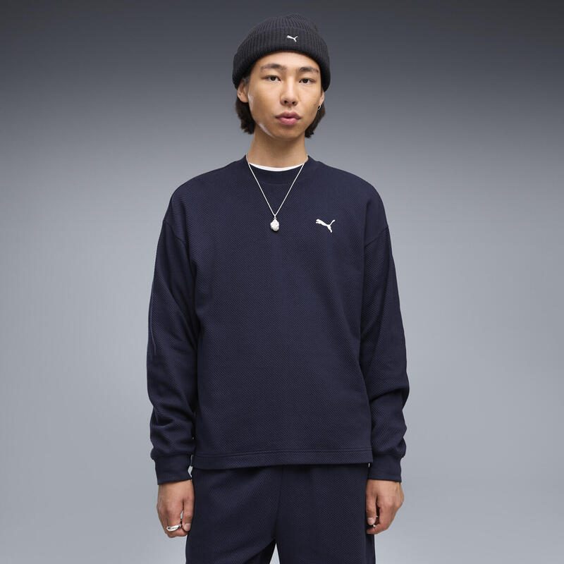 Essentials Elevated Relaxed Material Crew Sweatshirt Bărbați PUMA