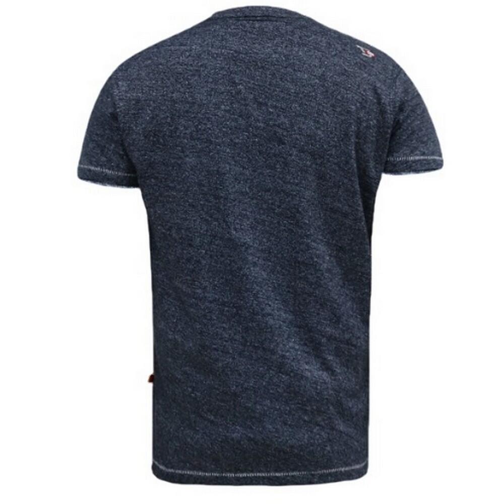 Mens D555 Upton Hawaii Leaf Print Kingsize TShirt (Navy Twist) 3/4