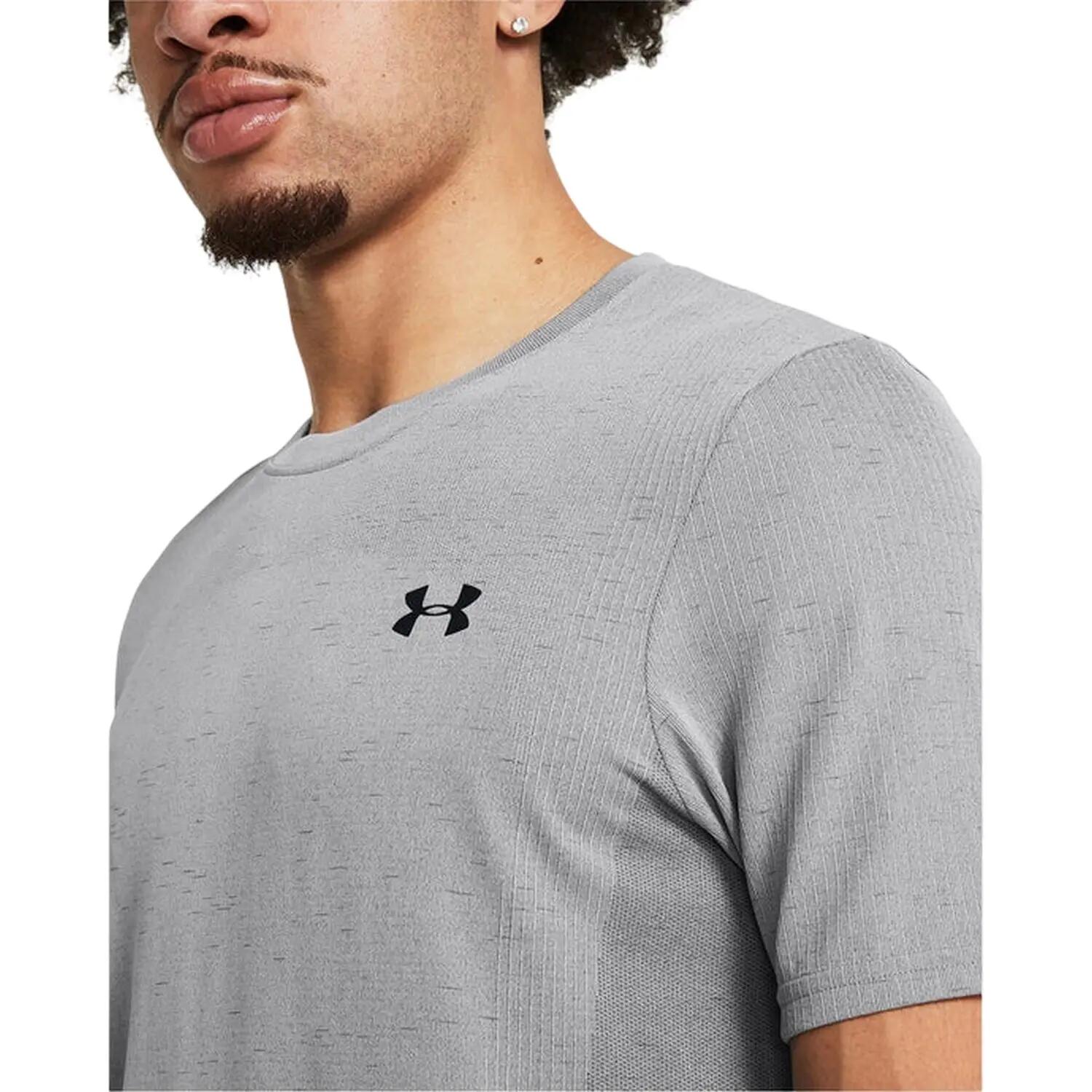 Maglietta Senza Cuciture Uomo Under Armour Vanish Grigio Nero 4/4