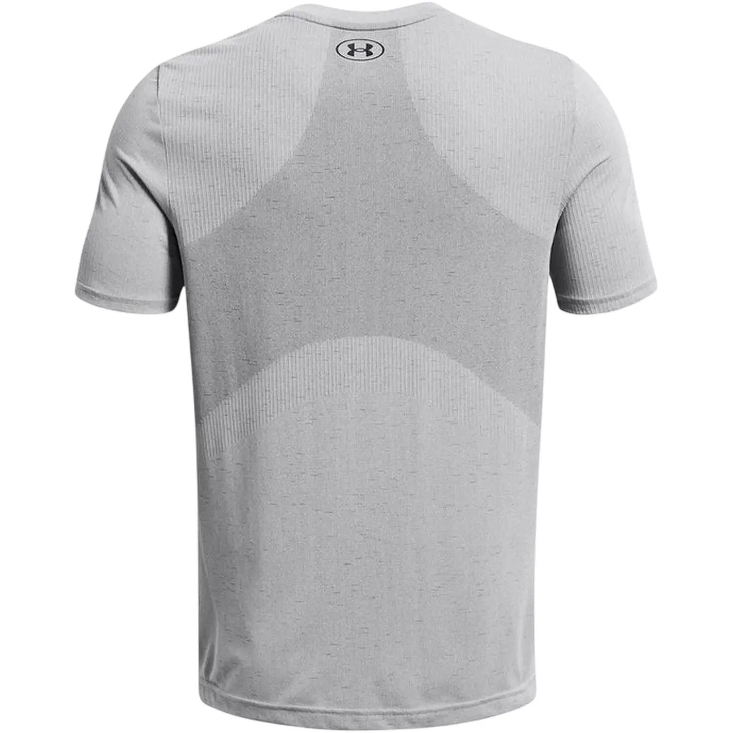 Maglietta Senza Cuciture Uomo Under Armour Vanish Grigio Nero 3/4