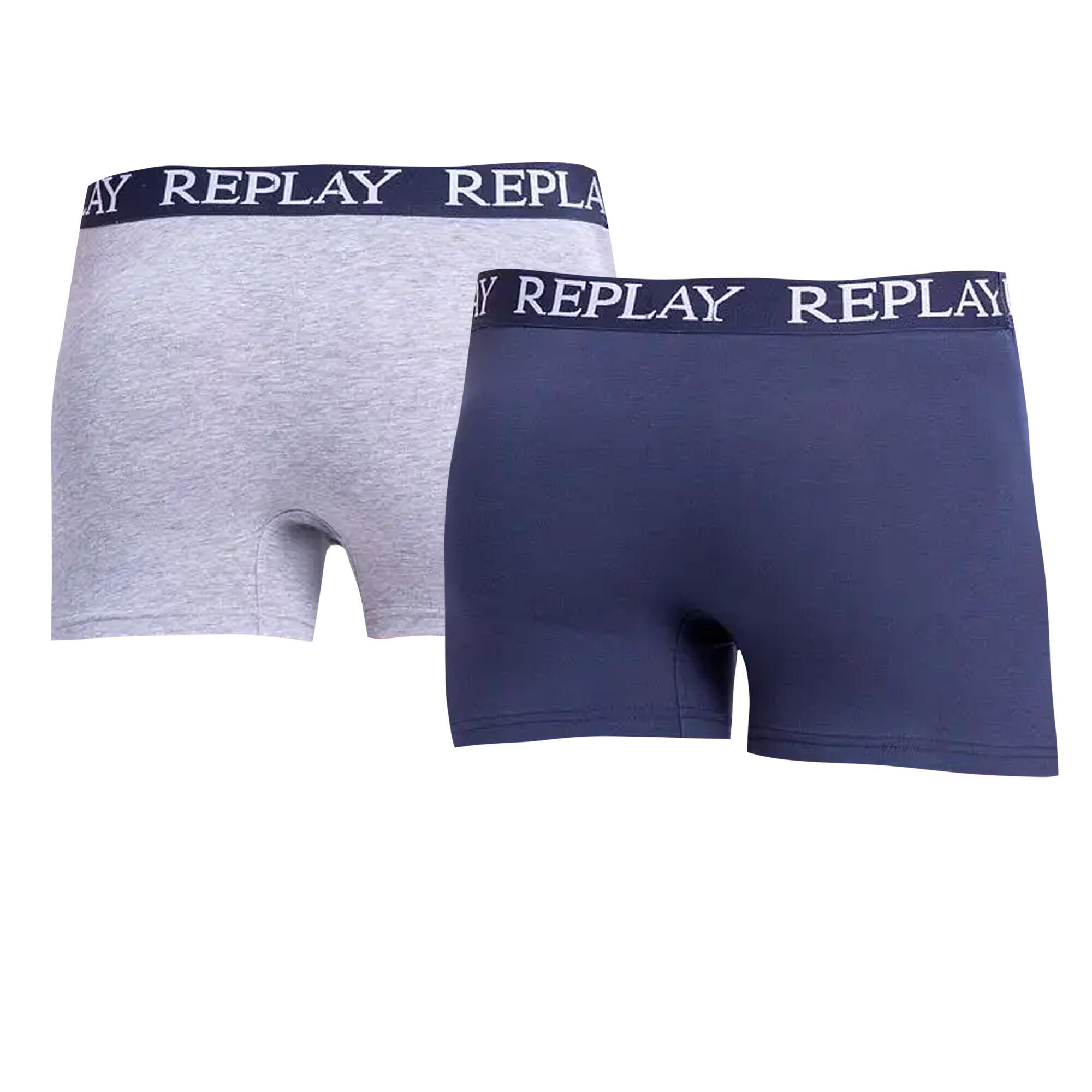 Boxer Uomo Misura Confezione 2 Replay Grigio Melange Indaco 2/4