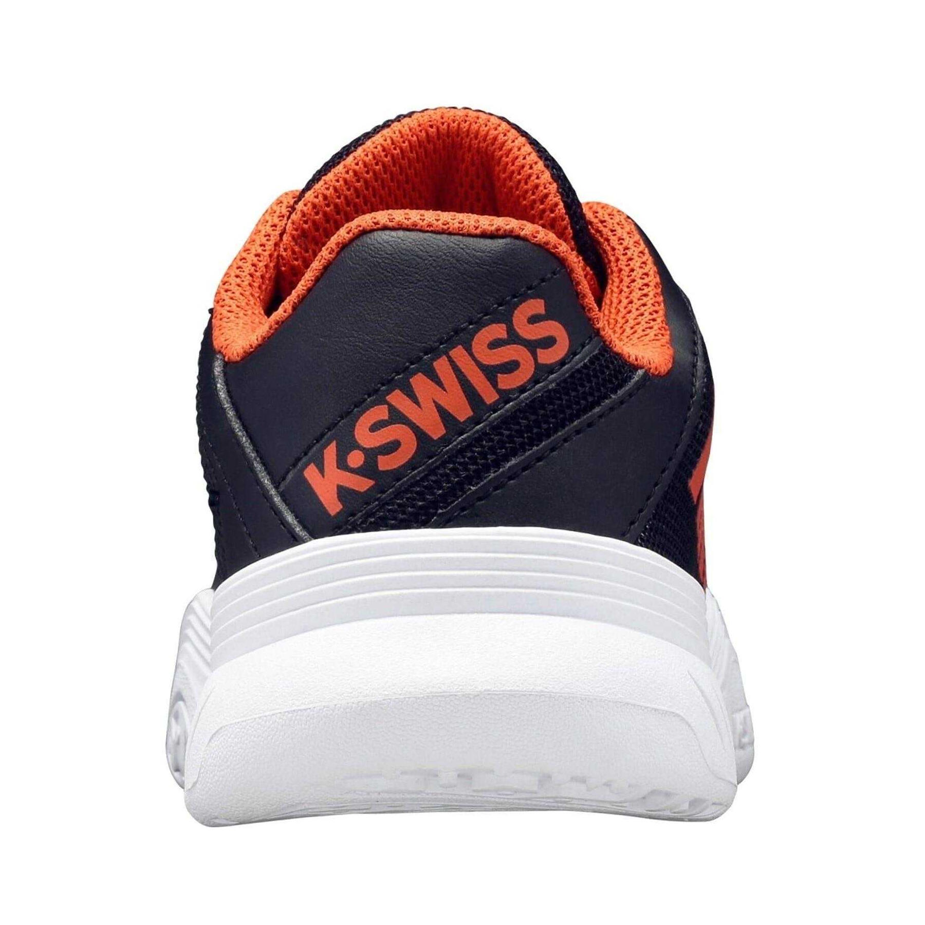 Womens/Ladies Court Express Omni Leather Tennis Shoes (Black/Orange) 2/4