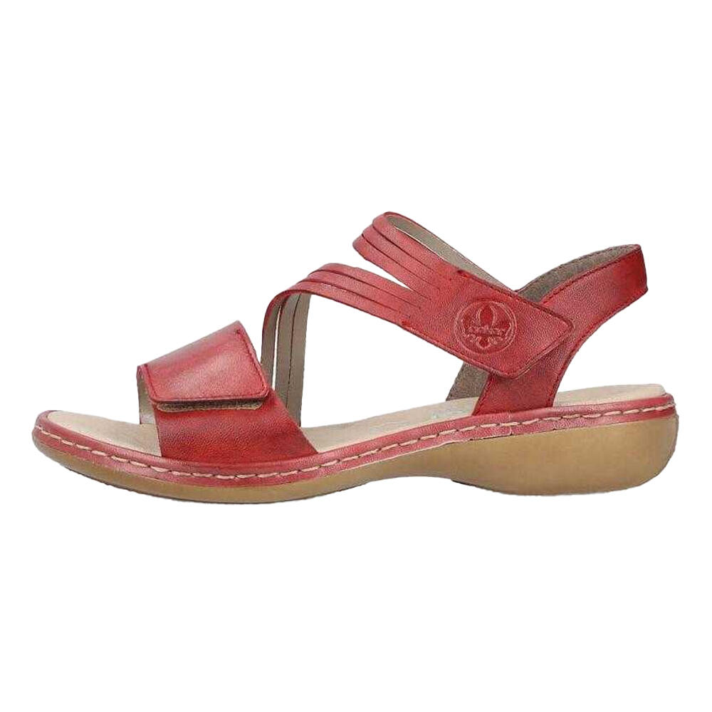 Sandali Pelle Donna Rieker Rosso 3/4