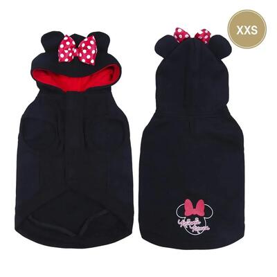 Felpa con cappuccio per cani di Minnie Mouse in cotone spazzolato nera