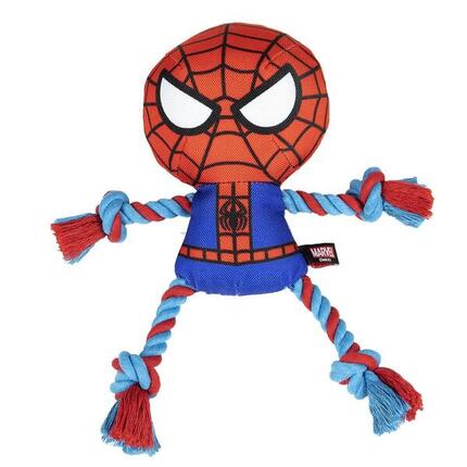 Spiderman Hunde-Zahnspielzeug aus Seil, strapazierfähig, gewebt, rot