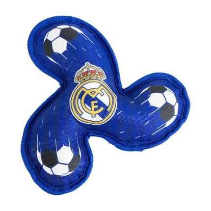 Real Madrid Hundespielzeug, Seil mit blauem Gummiball zur Zahnpflege