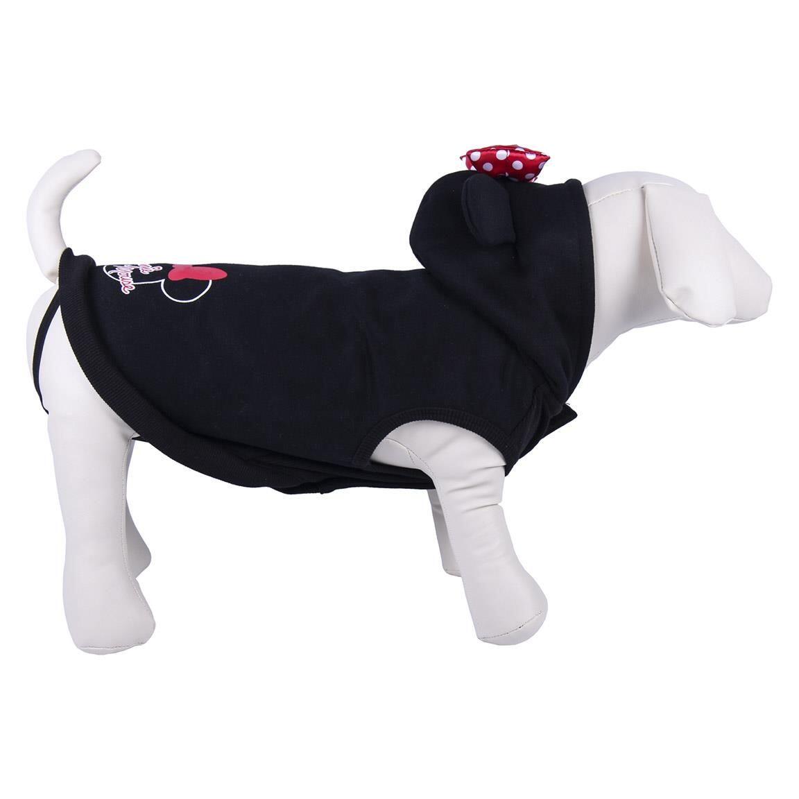 Sweat à capuche Minnie Mouse pour chien, en coton brossé, noir 6/7