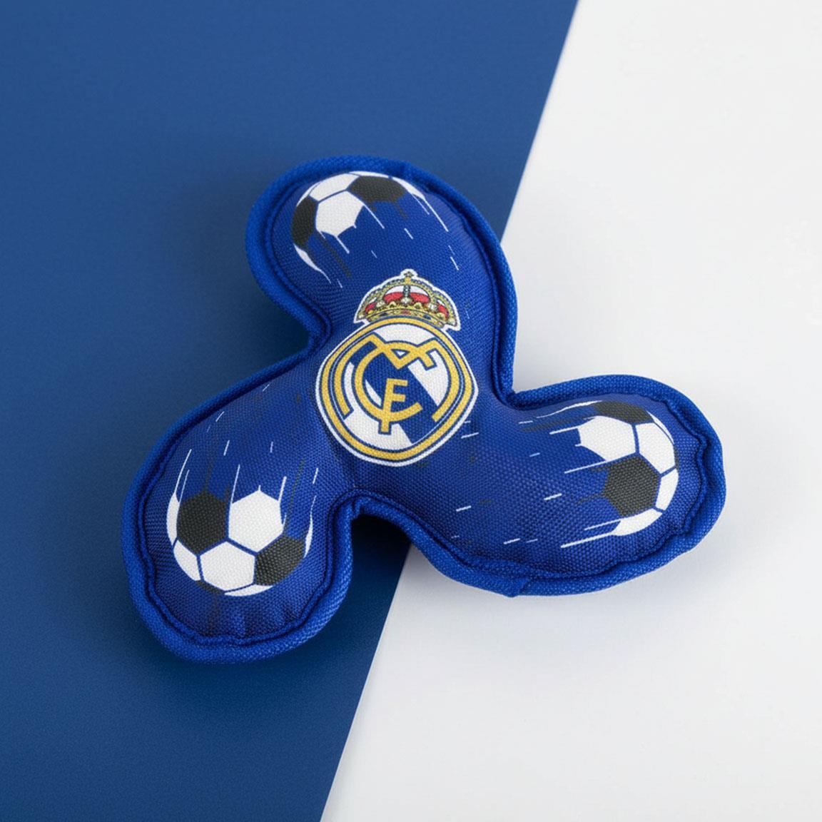 Jouet pour chien Real Madrid en TPR avec couineur, texture dentaire bleue 7/7