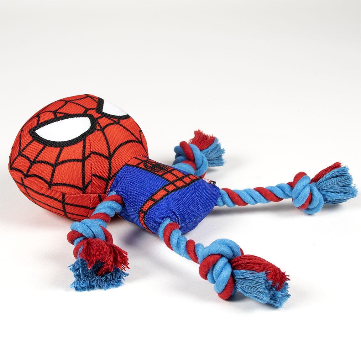Corde à mâcher Spiderman pour chien, jouet à mâcher noué rouge et bleu 4/7
