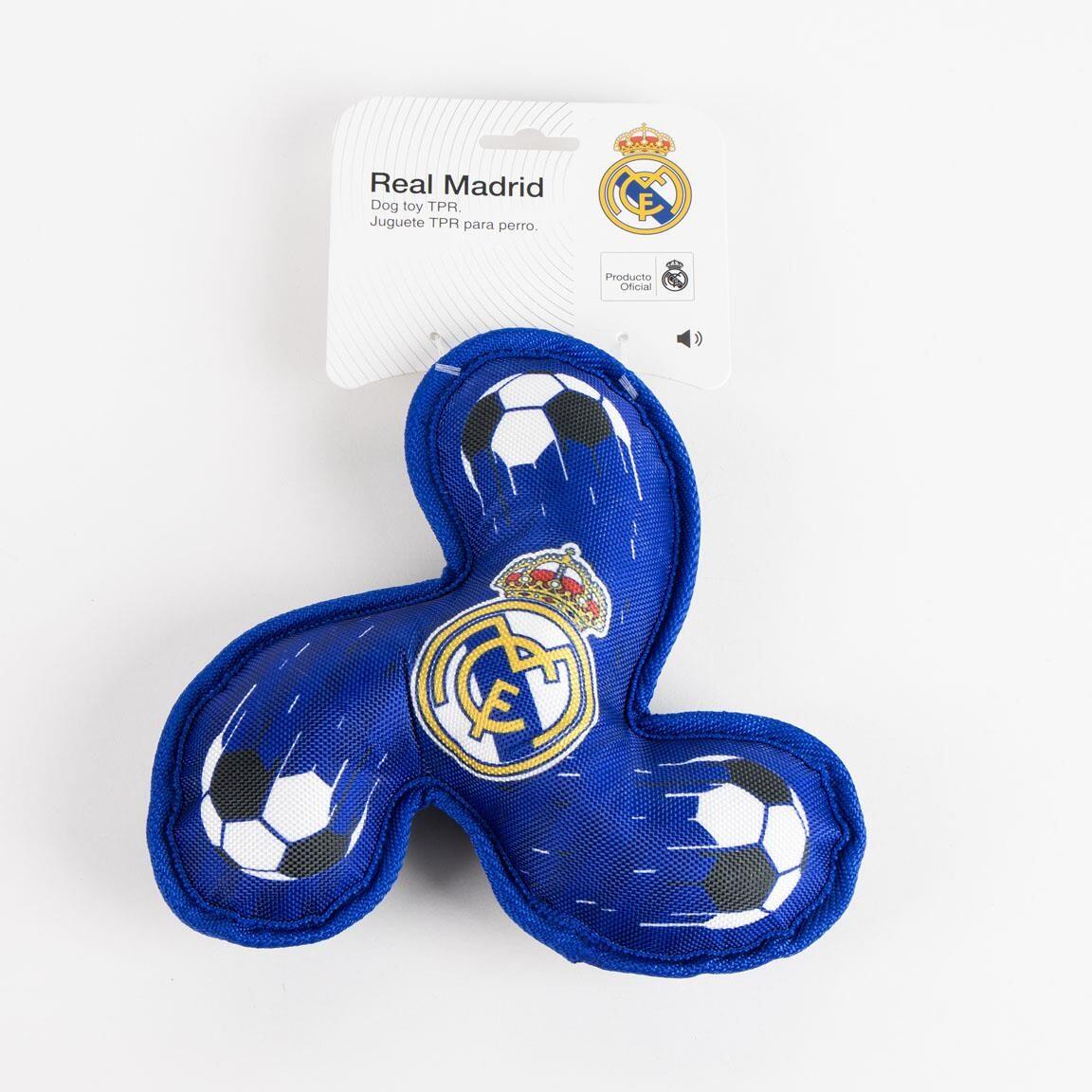 Jouet pour chien Real Madrid en TPR avec couineur, texture dentaire bleue 5/7