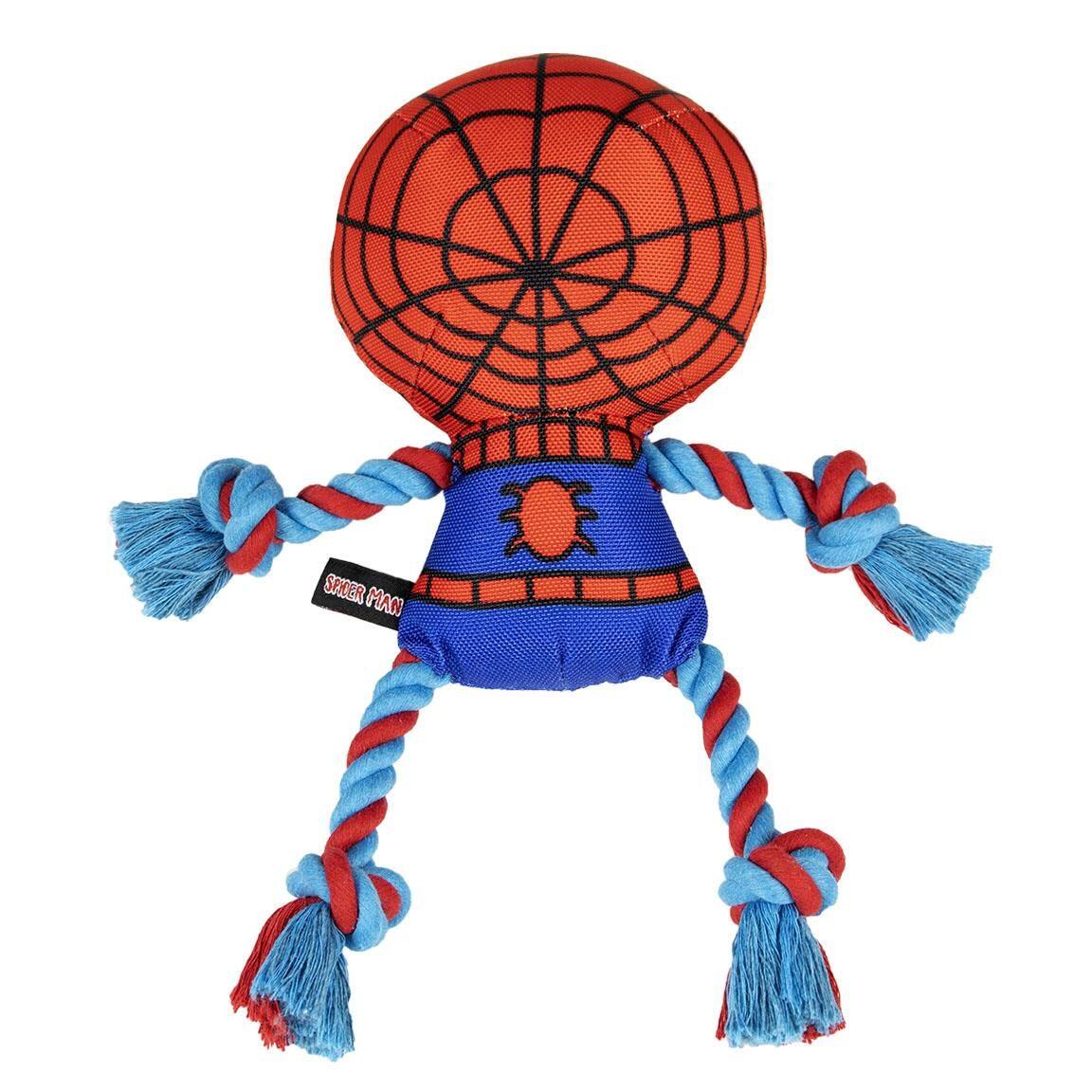 Corde à mâcher Spiderman pour chien, jouet à mâcher noué rouge et bleu 2/7