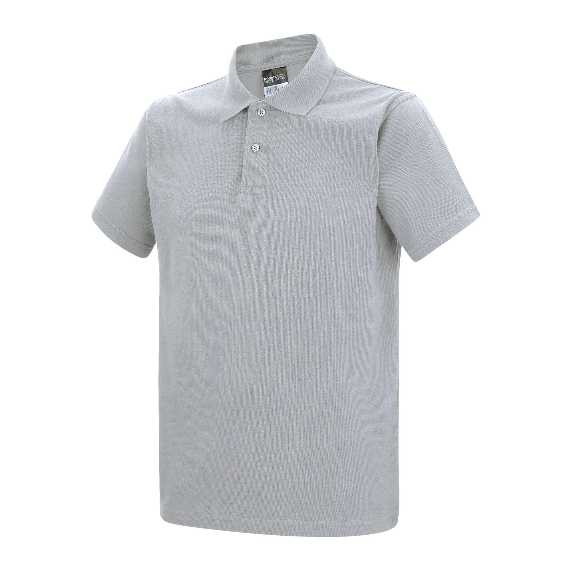 Mens Pique Polo Shirt (Heather Grey) 4/4