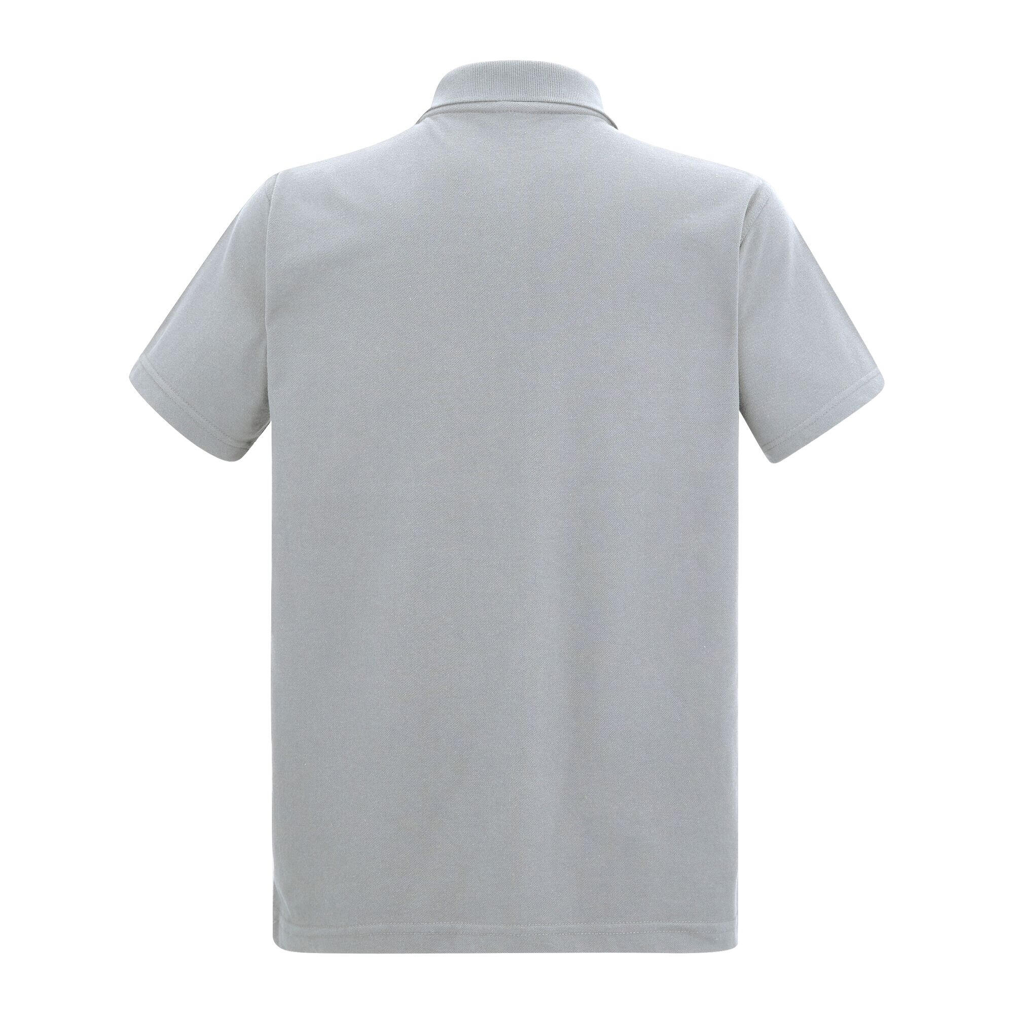 Mens Pique Polo Shirt (Heather Grey) 3/4