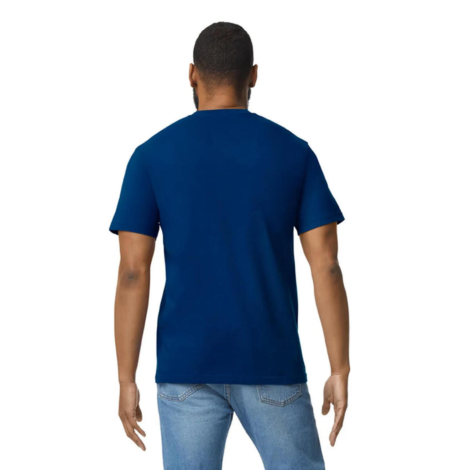 Mens Softstyle Enzyme Washed Midweight TShirt (Navy) 3/3
