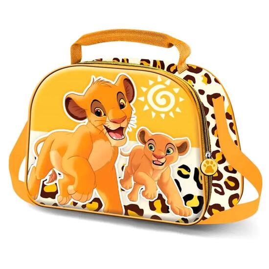 Sac à goûter 3D pour enfants Le Roi Lion avec fermeture éclair jaune