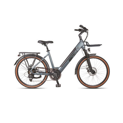 Rower Elektryczny Miejski BRN E-CITY LC 28" kobieta - torby w komplecie