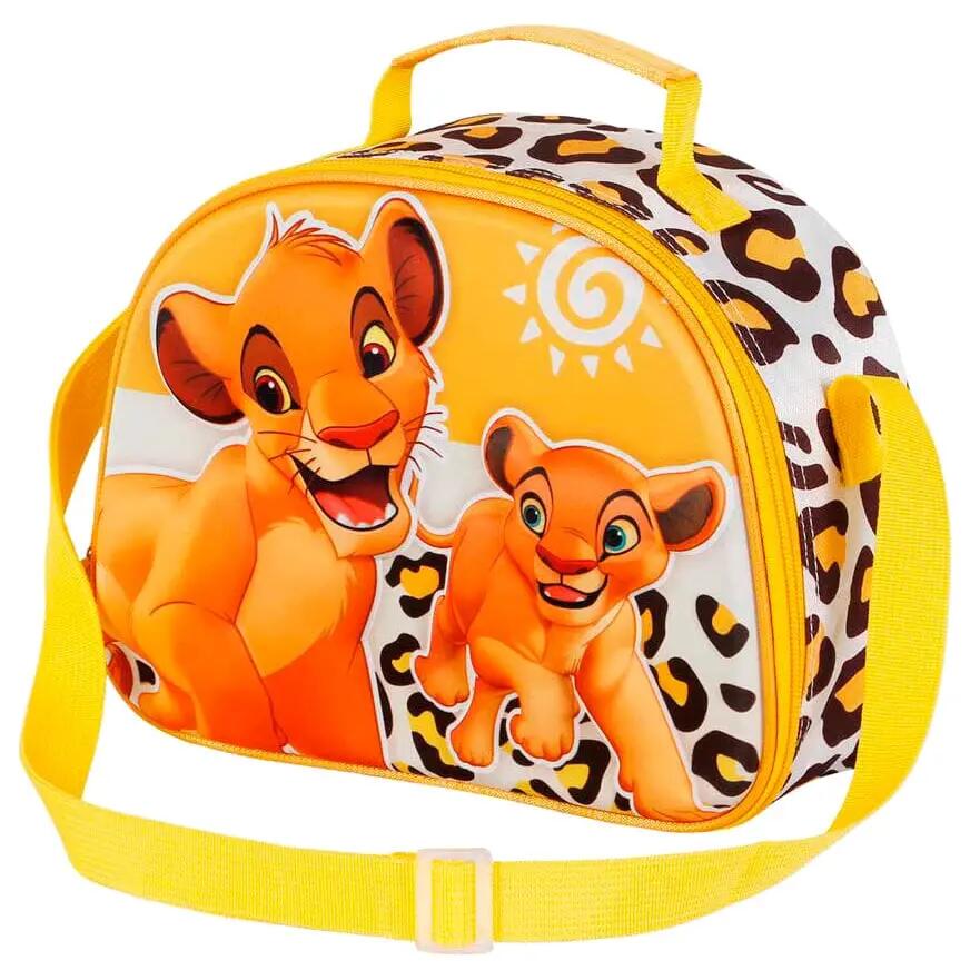 Borsa per il pranzo 3D per bambini Il Re Leone con cerniera gialla 3/4