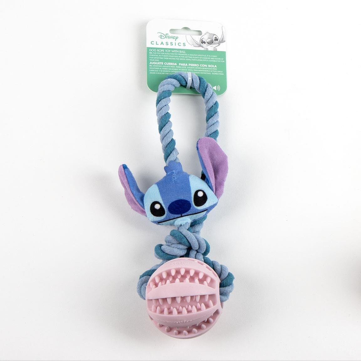 Juguete para Perro Stitch, Cuerda Mordedor Dental con Pelota Azul y Rosa 6/6