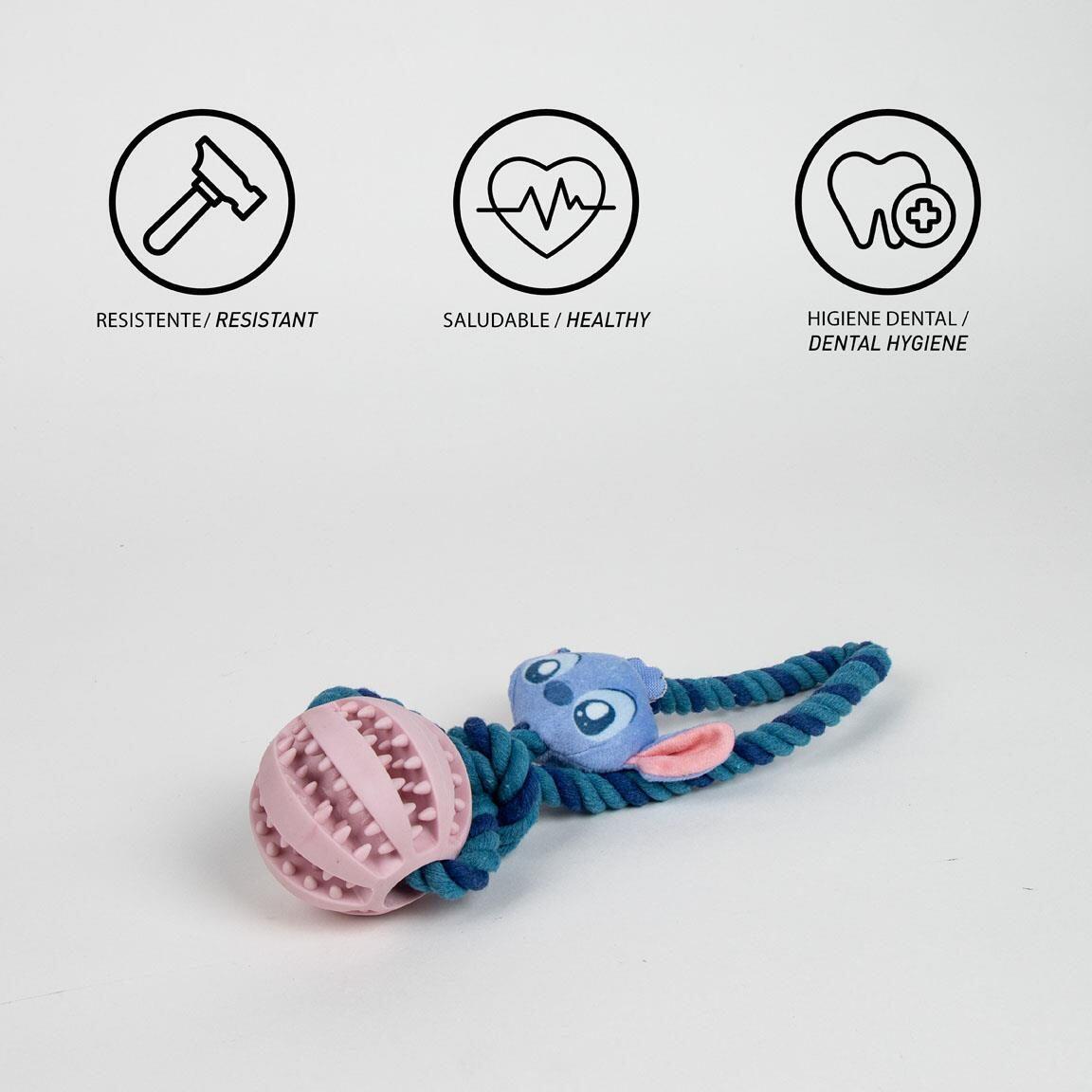 Juguete para Perro Stitch, Cuerda Mordedor Dental con Pelota Azul y Rosa 4/6