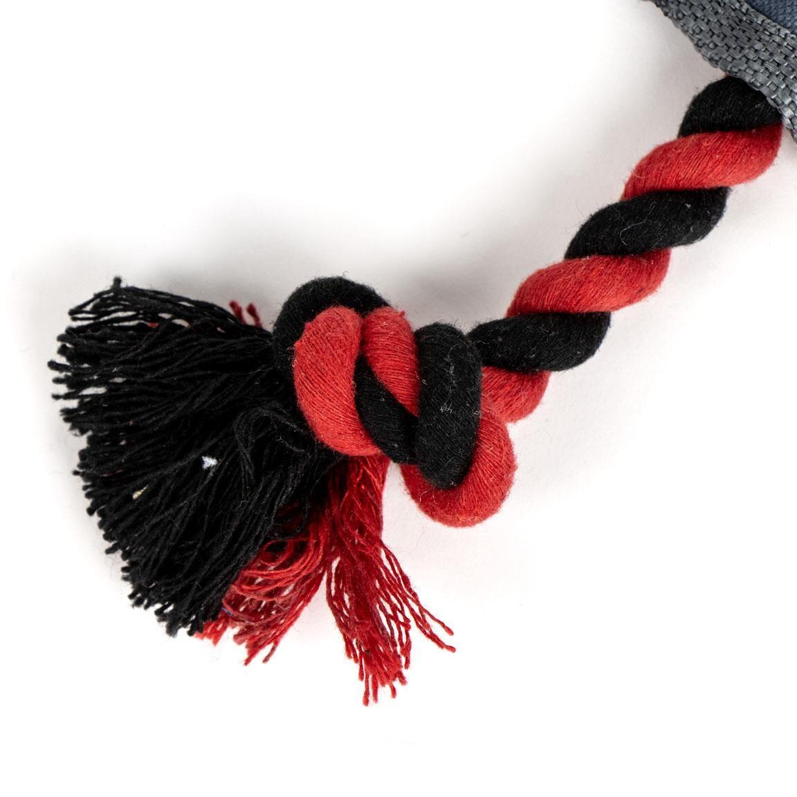 Jouet pour chien Mickey Mouse avec corde tressée, en tissu doux rouge et noir 4/7
