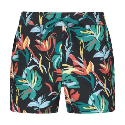 Boardshort À Taille Élastiquée Motif/style Fleurs PATTERNED Femme (Noir Floral)