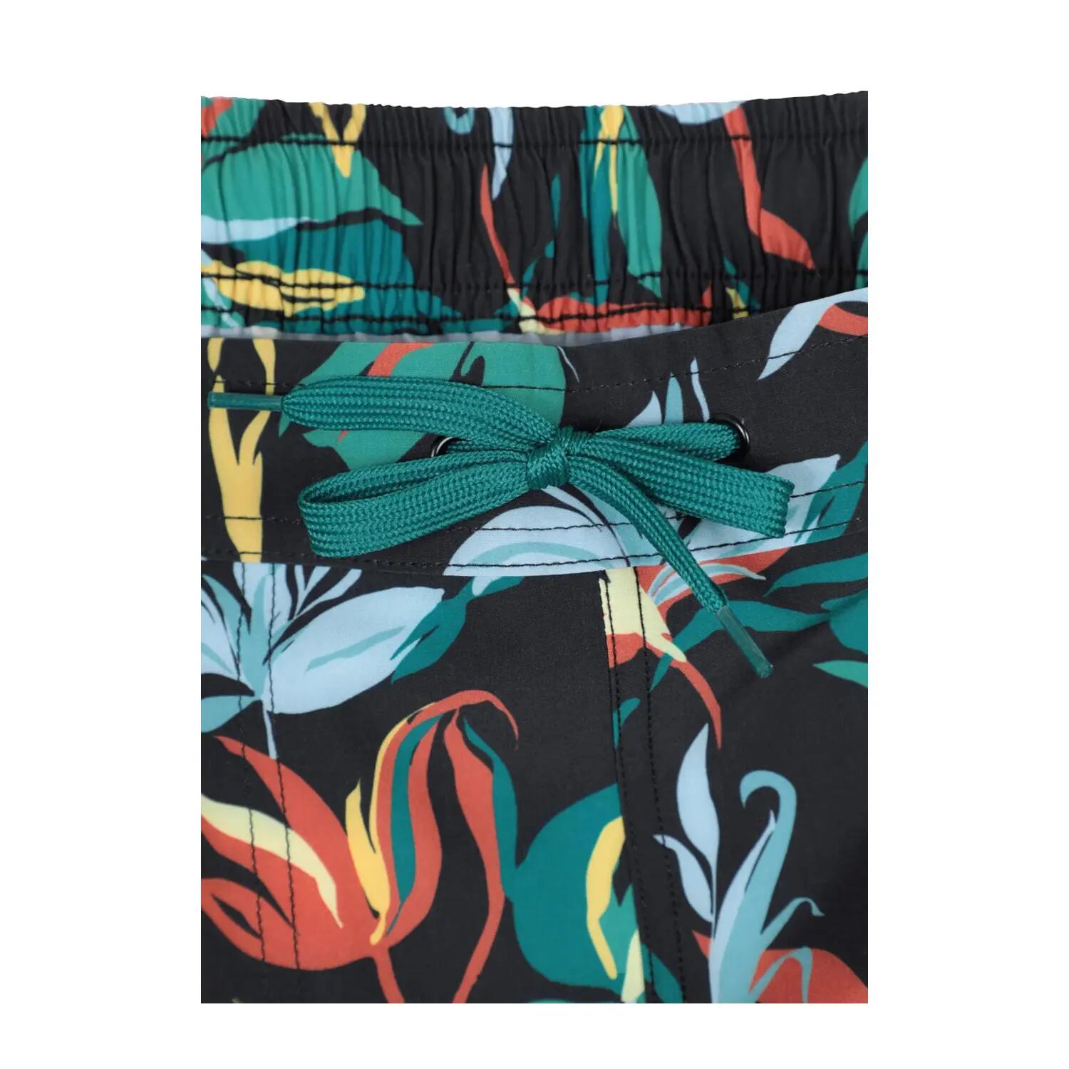 Boardshort À Taille Élastiquée Motif/style Fleurs PATTERNED Femme (Noir Floral) 4/4