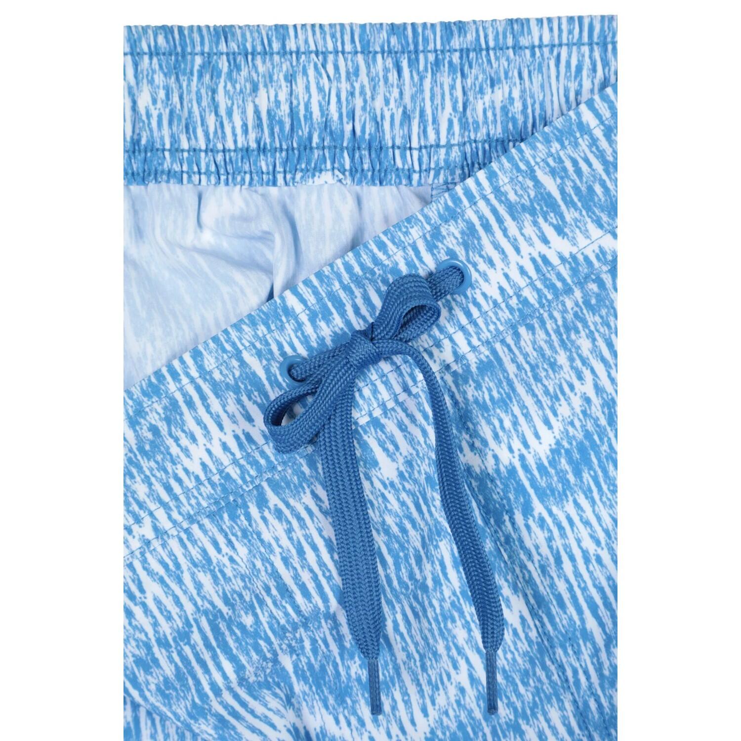 Boardshort Extensible Motif/style À Motifs Femme (Bleu À Motifs) 3/4