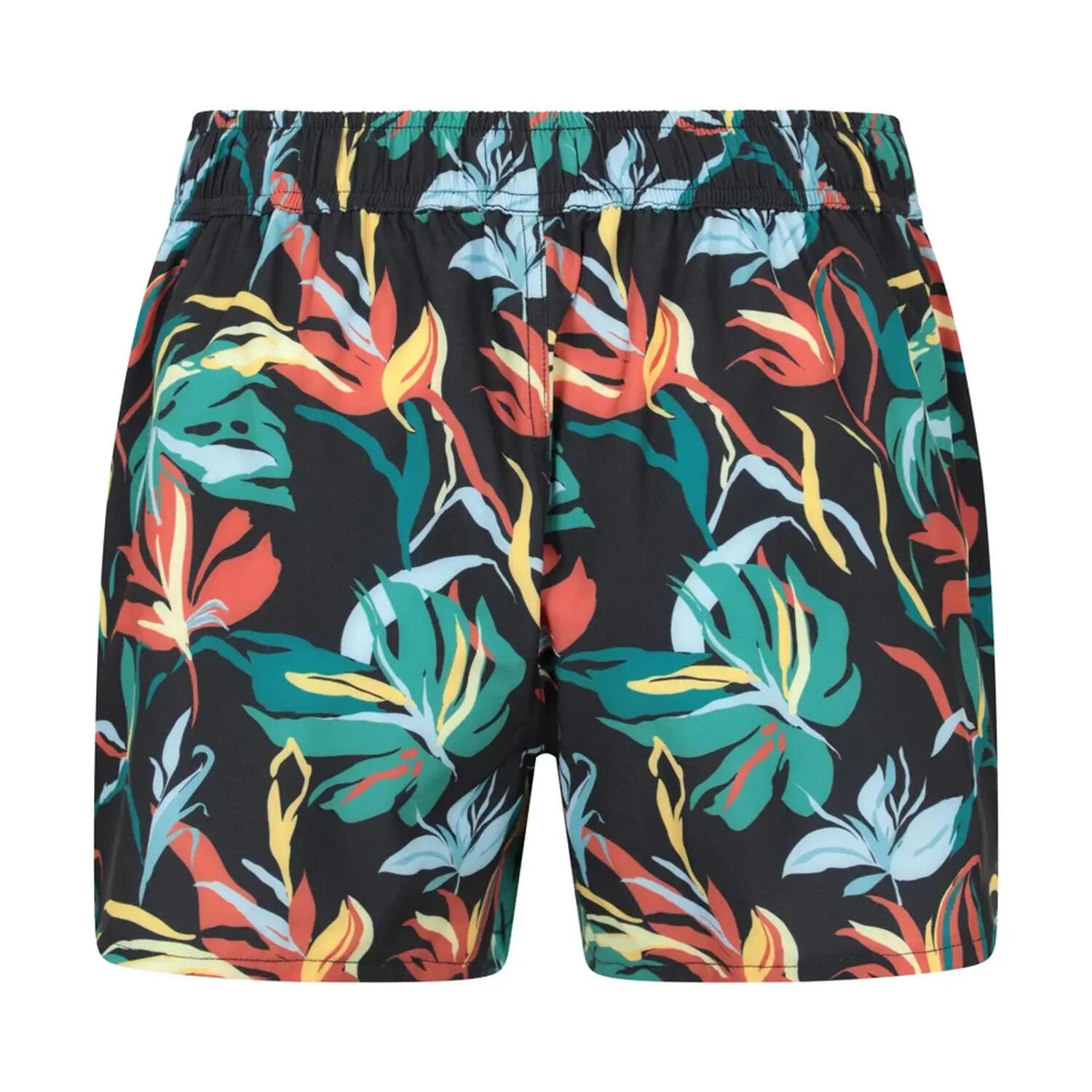 Boardshort À Taille Élastiquée Motif/style Fleurs PATTERNED Femme (Noir Floral) 2/4